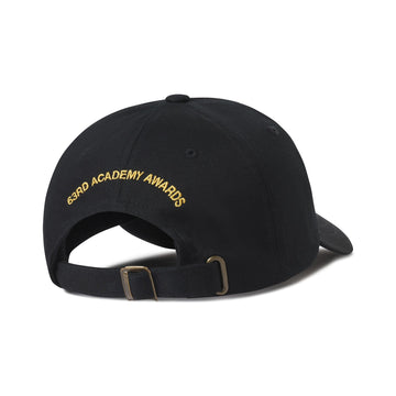 Back view of the hat wth adjustable strap and Academy Awards gold logo embroidery